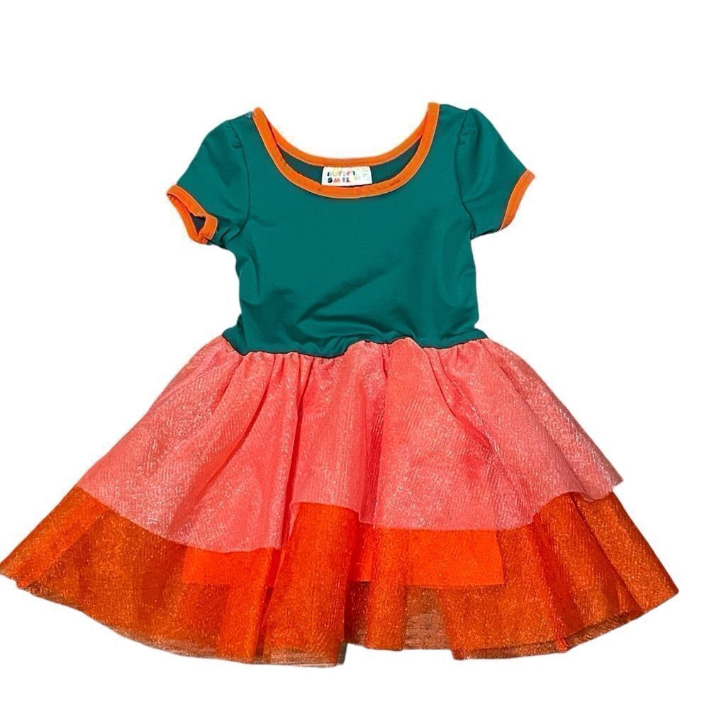Dot Dot Smile Classic Cap Sleeve Tulle Party Christmas Holiday Dress Green Red 2